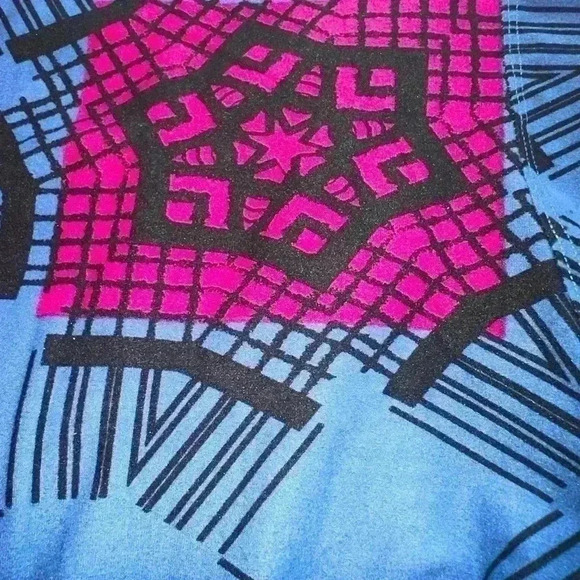 Lularoe TC denim blue leggings with abstract web pattern. NWOT. - Picture 3 of 6